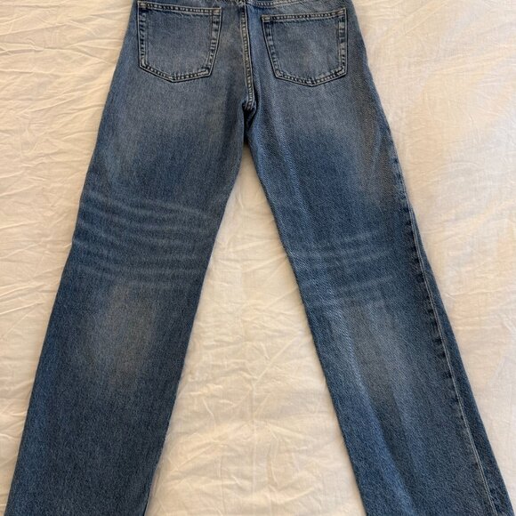Mango Miami Medium Rise Straight Fit Jeans US Size 4 in Medium Blue - Picture 4 of 5